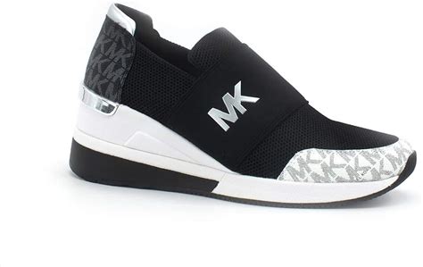 michael kors felix trainer sneakers black optic white|Michael Michael Kors Felix Trainer Black 2 .